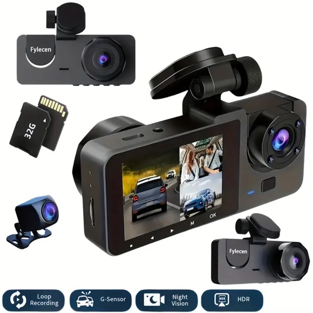 G308 4K Front and Rear Dash Camera with Infrared Night Vision and 32GB SD Card